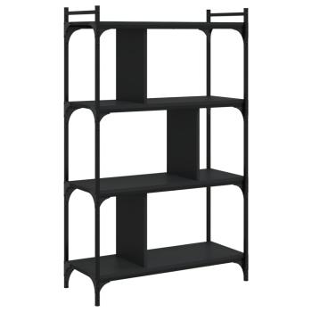 B?cherregal 4 B?den Schwarz 76x32x123 cm Holzwerkstoff
