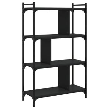 B?cherregal 4 B?den Schwarz 76x32x123 cm Holzwerkstoff