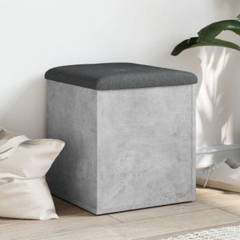 ARDEBO.de - Sitzbank mit Stauraum Betongrau 42x42x45 cm Holzwerkstoff