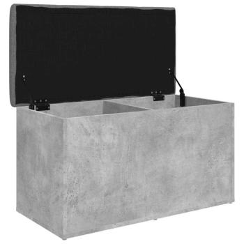 Sitzbank mit Stauraum Betongrau 82x42x45 cm Holzwerkstoff