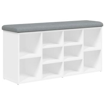 Schuhbank Weiß 102 x 32 x 50 cm Holzwerkstoff