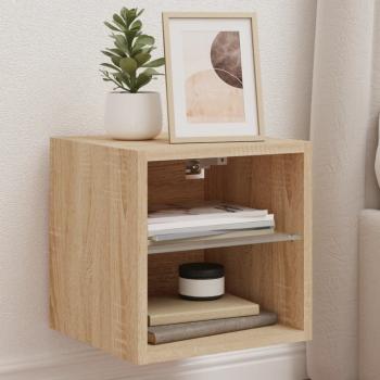 ARDEBO.de - TV-Wandschränke mit LED-Leuchten 2 Stk. Sonoma-Eiche