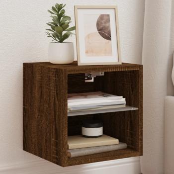 ARDEBO.de - TV-Wandschrank mit LED-Leuchten Braun Eichen-Optik 30x28,5x30cm