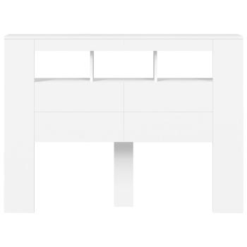 LED-Kopfteil Weiß 140x18,5x103,5 cm Holzwerkstoff