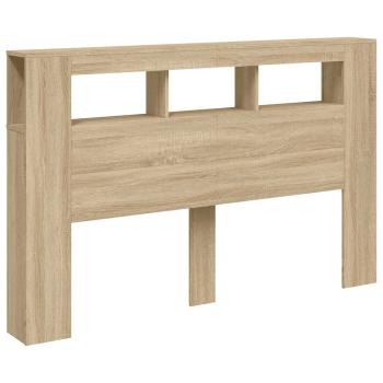 LED-Kopfteil Sonoma Eiche 160x18,5x103,5 cm Holzwerkstoff