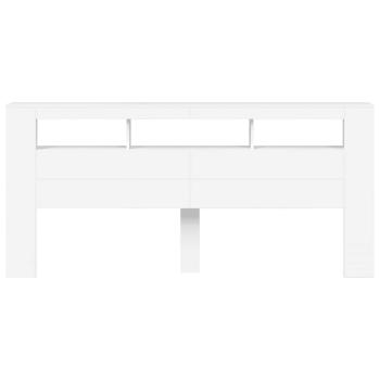 LED-Kopfteil Weiß 220x18,5x103,5 cm Holzwerkstoff
