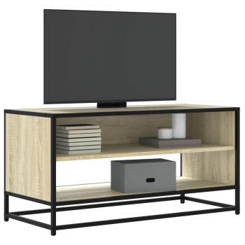 ARDEBO.de - TV-Schrank Sonoma-Eiche 91x40x46 cm Holzwerkstoff und Metall