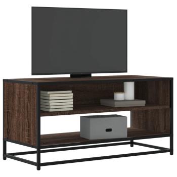 ARDEBO.de - TV-Schrank Braun Eichen-Optik 91x40x46 cm Holzwerkstoff Metall