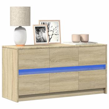 ARDEBO.de - TV-Schrank mit LED-Beleuchtung Sonoma-Eiche 100x34x50 cm