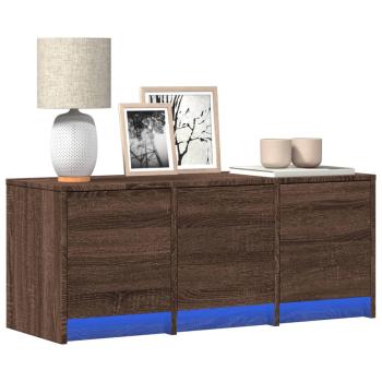 ARDEBO.de - TV-Schrank LED Braun Eichen-Optik 97x34x40 cm Holzwerkstoff