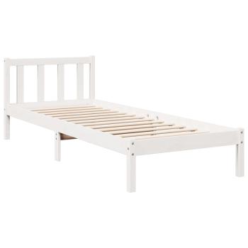 Massivholzbett Extra Lang ohne Matratze Weiß 80x210 Kiefernholz