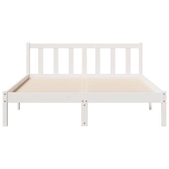 Massivholzbett Extra Lang ohne Matratze Weiß 140x210 Kieferholz