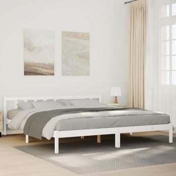 ARDEBO.de - Massivholzbett Extra Lang ohne Matratze Weiß 180x210 Kieferholz