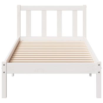 Massivholzbett Extra Lang ohne Matratze Weiß 100x220 Kieferholz
