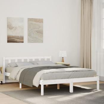 ARDEBO.de - Massivholzbett Extra Lang ohne Matratze Weiß 160x220 Kieferholz