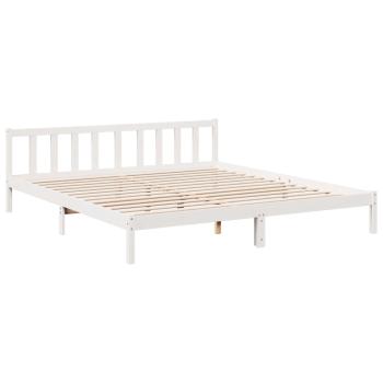 Massivholzbett Extra Lang ohne Matratze Weiß 200x220 Kieferholz