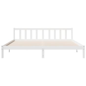 Massivholzbett Extra Lang ohne Matratze Weiß 200x220 Kieferholz