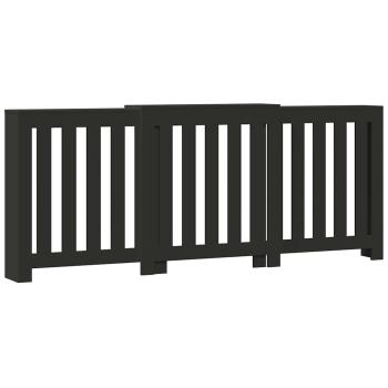 Heizkörperabdeckung Schwarz 205 x 21,5 x 83,5 cm Holzwerkstoff