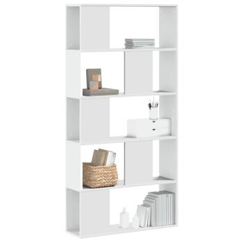ARDEBO.de - B?cherregal 5 B?den Wei? 80,5x23,5x162,5 cm Holzwerkstoff