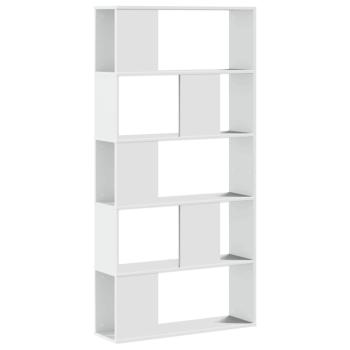 B?cherregal 5 B?den Wei? 80,5x23,5x162,5 cm Holzwerkstoff