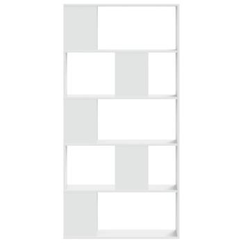 B?cherregal 5 B?den Wei? 80,5x23,5x162,5 cm Holzwerkstoff