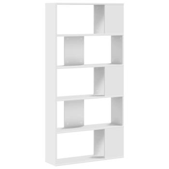 B?cherregal 5 B?den Wei? 80,5x23,5x162,5 cm Holzwerkstoff