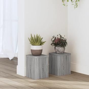 ARDEBO.de - Pflanzenständer 2 Stk. Grau Sonoma 15x15x20 cm Holzwerkstoff