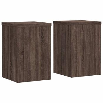 Pflanzenständer 2 Stk. Braun Eiche 20x20x30 cm Holzwerkstoff