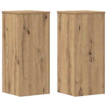 Pflanzenständer 2 Stk. Artisan-Eiche 30x30x70 cm Holzwerkstoff