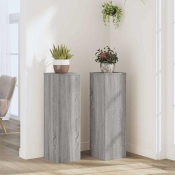 ARDEBO.de - Pflanzenständer 2 Stk. Grau Sonoma 25x25x80 cm Holzwerkstoff