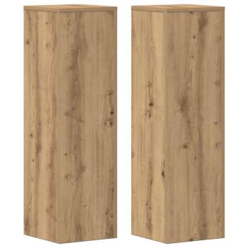 Pflanzenständer 2 Stk. Artisan-Eiche 25x25x80 cm Holzwerkstoff