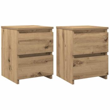Nachttische 2 Stk. Artisan-Eiche 30x30x40 cm Holzwerkstoff