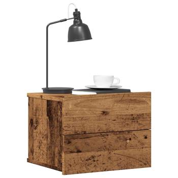 ARDEBO.de - Wand-Nachttische 2 Stk. Altholz-Optik 40x32x30 cm