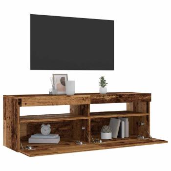 ARDEBO.de - TV-Schrank mit LED Altholz-Optik 120x35x40 cm Holzwerkstoff