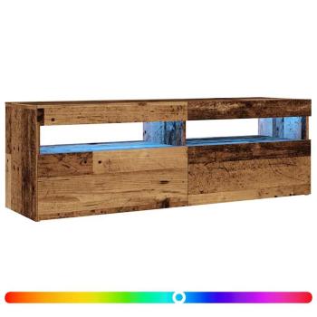 TV-Schrank mit LED Altholz-Optik 120x35x40 cm Holzwerkstoff