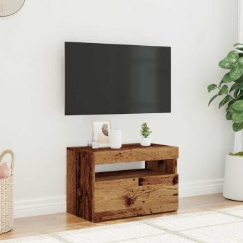 ARDEBO.de - TV-Schrank mit LED-Leuchten Altholz-Optik 60x35x40 cm
