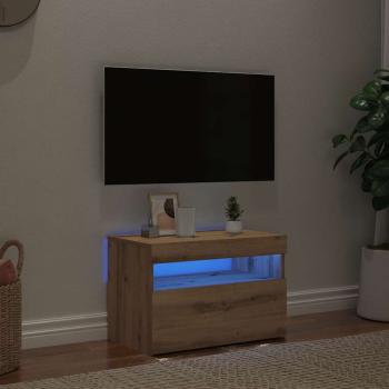 ARDEBO.de - TV-Schrank mit LED-Leuchten Artisan-Eiche 60x35x40 cm