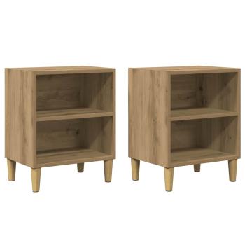 Nachttische 2 Stk. Artisan-Eiche 40x30x50 cm Holzwerkstoff