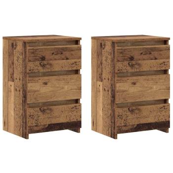 Nachttische 2 Stk. Altholz-Optik 40x35x62,5 cm Holzwerkstoff