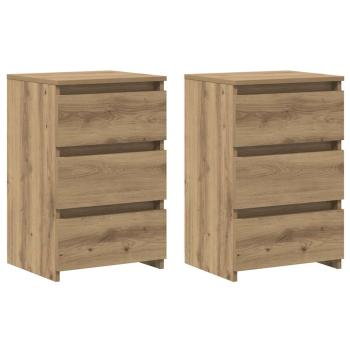 Nachttische 2 Stk. Artisan-Eiche 40x35x62,5 cm Holzwerkstoff