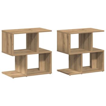 Nachttische 2 Stk. Artisan-Eiche 50x30x51,5 cm Holzwerkstoff