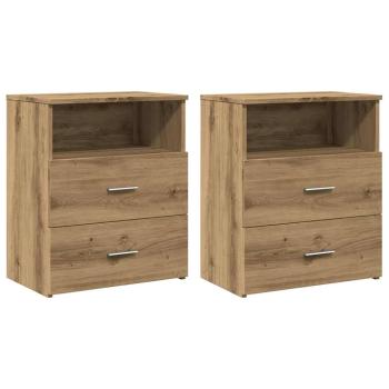 Nachttische 2 Stk. Artisan-Eiche 50x32x60 cm Holzwerkstoff