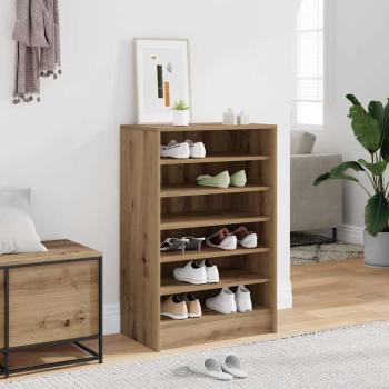 ARDEBO.de - Schuhschrank 60 x 35 x 92 cm Artisan-Eiche 6 Fächer für Schuhe