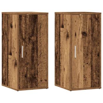 Schuhschränke 2 Stk. Altholz-Optik 32x35x70 cm Holzwerkstoff