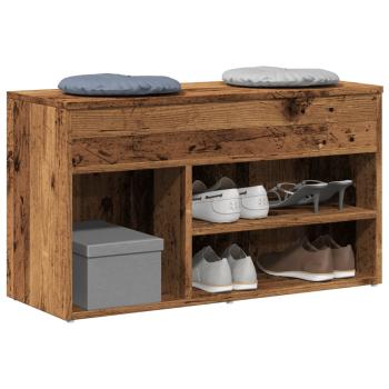 ARDEBO.de - Schuhbank Altholz-Optik 80x30x45 cm Holzwerkstoff