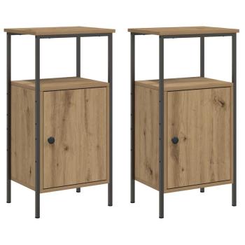 Nachttische 2 Stk. Artisan-Eiche 41x31x80 cm Holzwerkstoff