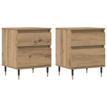 Nachttische 2 Stk. Artisan-Eiche 40x35x50 cm Holzwerkstoff