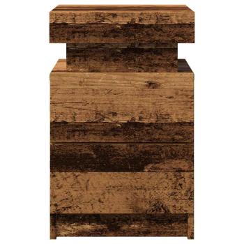 LED-Nachttisch Altholz-Optik 35x39x55 cm Holzwerkstoff
