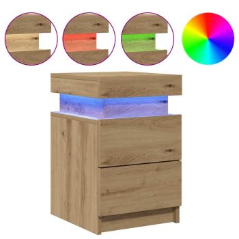 LED-Nachttische 2 Stk. Artisan-Eiche 35x39x55 cm Holzwerkstoff