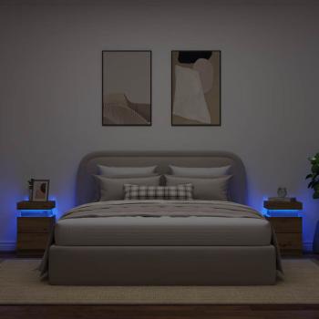 LED-Nachttische 2 Stk. Artisan-Eiche 35x39x55 cm Holzwerkstoff